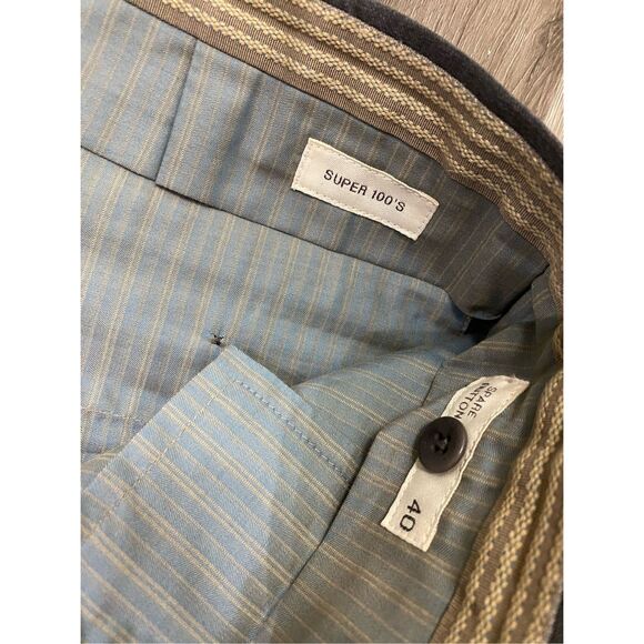 Incotex Classic Fit Pattern "B" Gray Front Pleat Straight Dress Pants Sz 40 x 31 - Picture 2 of 16